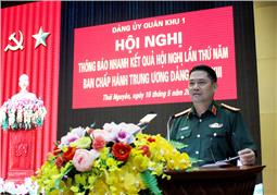 Đảng ủy Quân khu thông báo nhanh kết quả Hội nghị Trung ương 5 (khóa XIII)